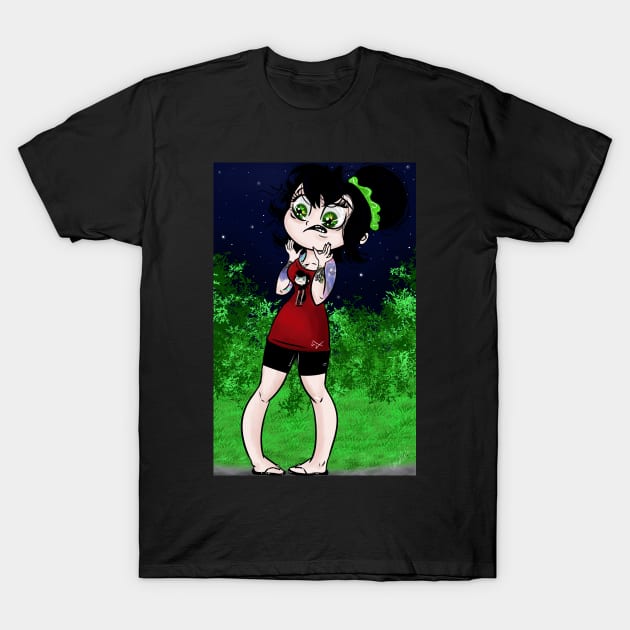 Adorable Little Gothic Vampire Witch T-Shirt by OCDVampire